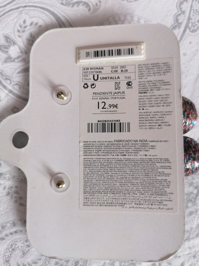 Pendientes Mango Largos Multicolor