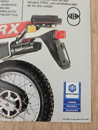 Hoja Publicitaria Moto Gilera RX 200 Arizona