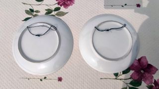 Lote 2 Platos Porcelana Pintados a Mano