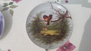 Lote 2 Platos Porcelana Pintados a Mano