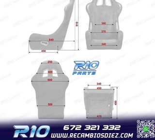 ASIENTO BAQUET UNIVERSAL NEGRO ALCANTARA - PIEL ESTILO EVO