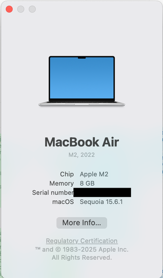MacBook Air 13" M2 256 GB 2022