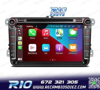 RADIO GPS ANDROID 11 PARA VOLKSWAGEN VW SEAT SKODA CARPLAY F