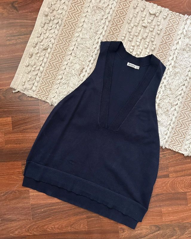 Chaleco sin mangas azul Stradivarius Talla única