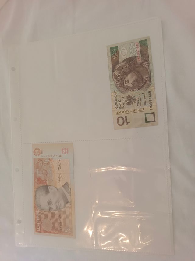 6 Fundas para billetes de coleccion 1x4,