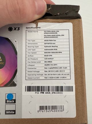 Antec P12 Ventiladores RGB (Pack 3)