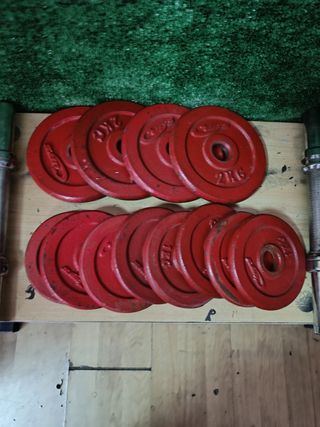 Mancuernas 10+10kg Rojos (2 unidades)