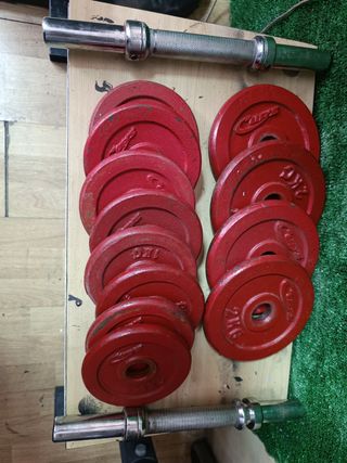 Mancuernas 10+10kg Rojos (2 unidades)