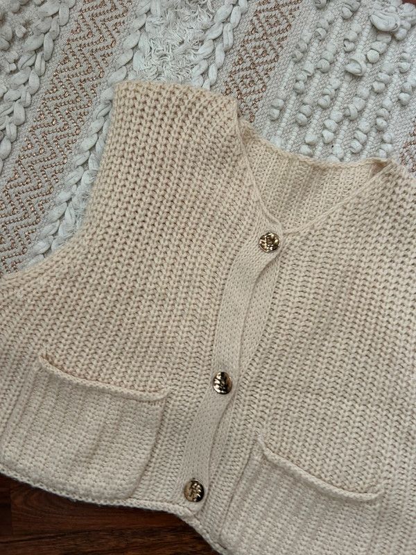 Chaleco de punto beige