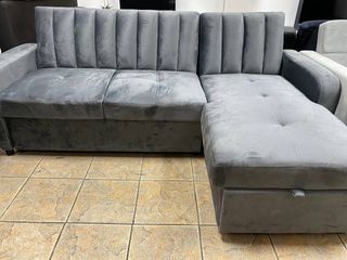 Sofá Cama Chaise Longue nuevo Gris 