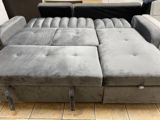 Sofá Cama Chaise Longue nuevo Gris 