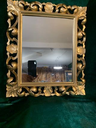 ESPEJO ITALIANO BARROCO DECORADO ORO VIEJO