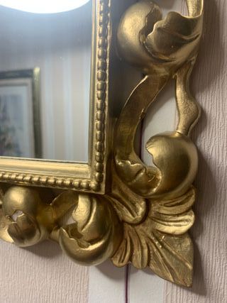 ESPEJO ITALIANO BARROCO DECORADO ORO VIEJO
