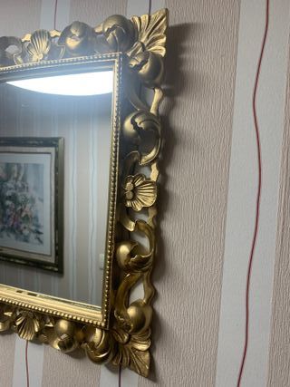 ESPEJO ITALIANO BARROCO DECORADO ORO VIEJO