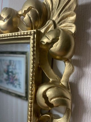 ESPEJO ITALIANO BARROCO DECORADO ORO VIEJO