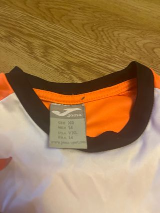 Camiseta Joma Naranja y Blanca