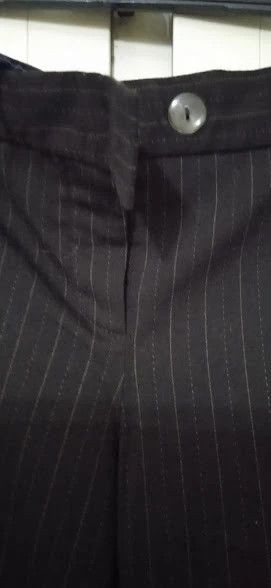 Pantaloni donna marrone scuro a righe