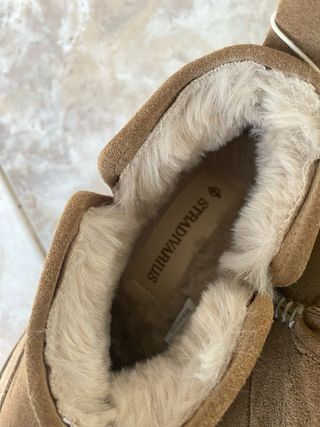 Botines plataforma beige/marrón