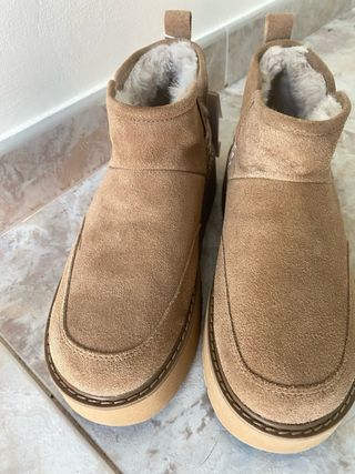 Botines plataforma beige/marrón