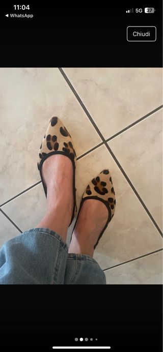 Scarpe leopardate tacco basso Tg 37