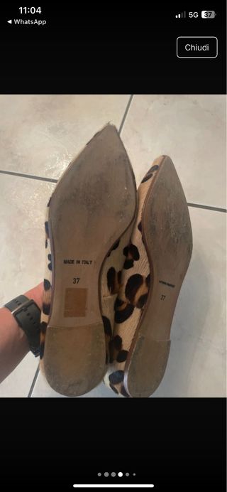 Scarpe leopardate tacco basso Tg 37