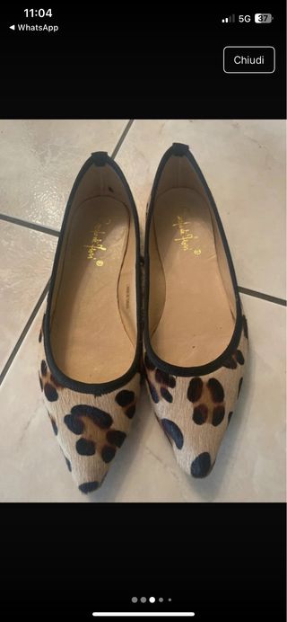 Scarpe leopardate tacco basso Tg 37