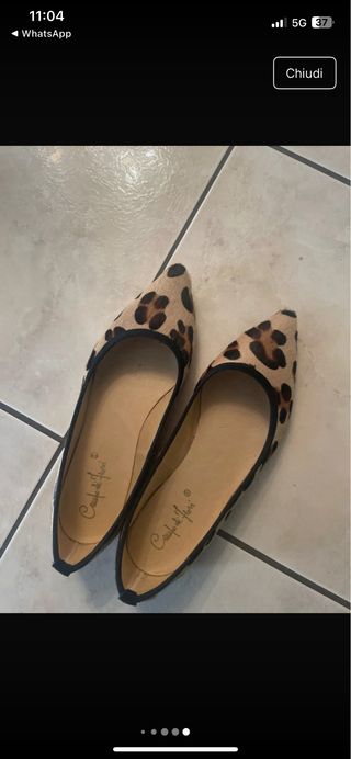 Scarpe leopardate tacco basso Tg 37