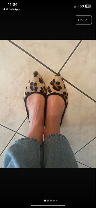 Scarpe leopardate tacco basso Tg 37