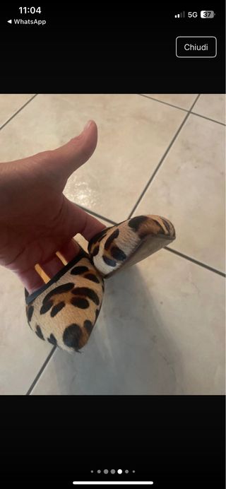 Scarpe leopardate tacco basso Tg 37