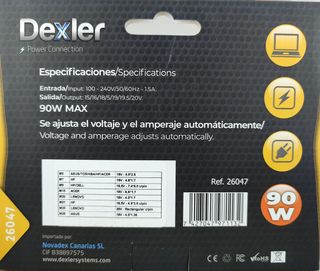 Cargador universal para portátiles: HP, Dell, Asus