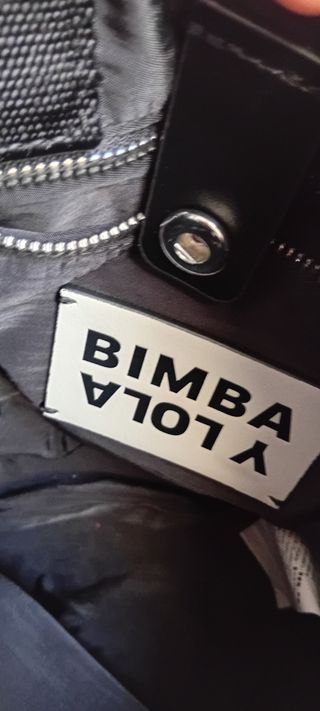 Bolso Bimba y Lola Negro Correa Verde