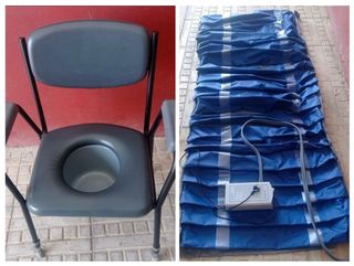 silla Wc + colchón anti-escaras con motor.