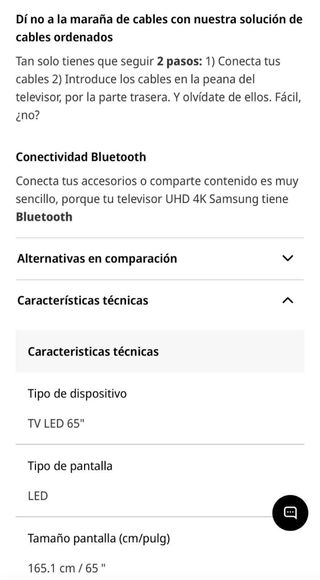 Televisión Samsung 65 pulgadas
