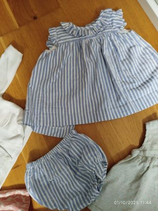 Conjunto bebé niña vestido y braguita  0-3meses