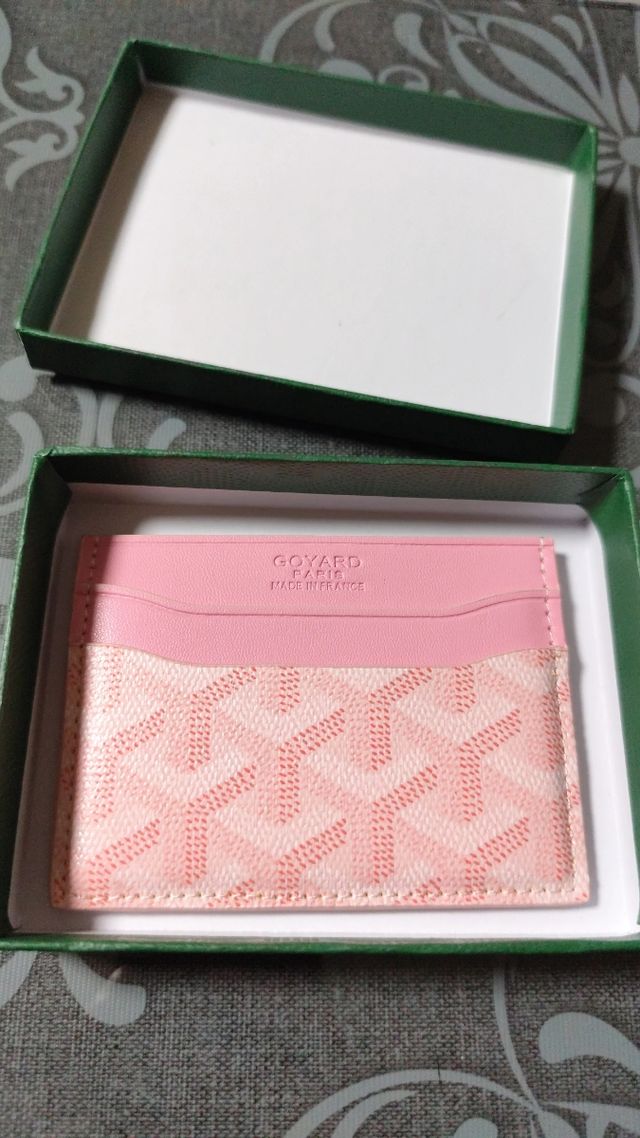 Tarjetero Goyard Paris Rosa y Beige