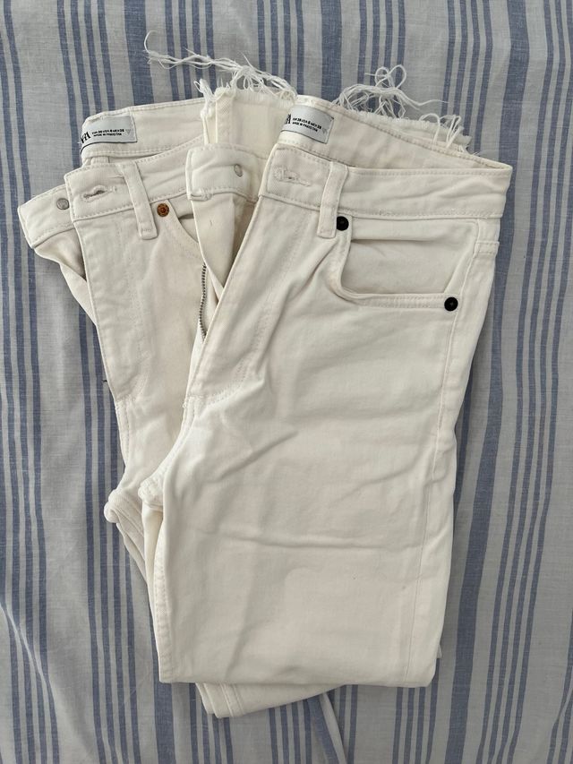 Pack 2 Vaqueros Blancos Zara