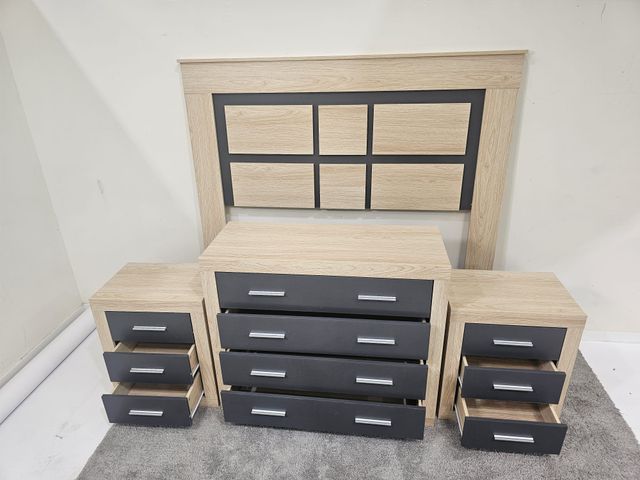 Cabecero, cómoda y 2 mesitas de noche