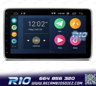 RADIO GPS ANDROID 14 GPS 1DIN LCD TÁCTIL 10"