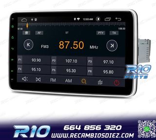 RADIO GPS ANDROID 14 GPS 1DIN LCD TÁCTIL 10"