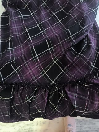 Vestido morado y negro a cuadros