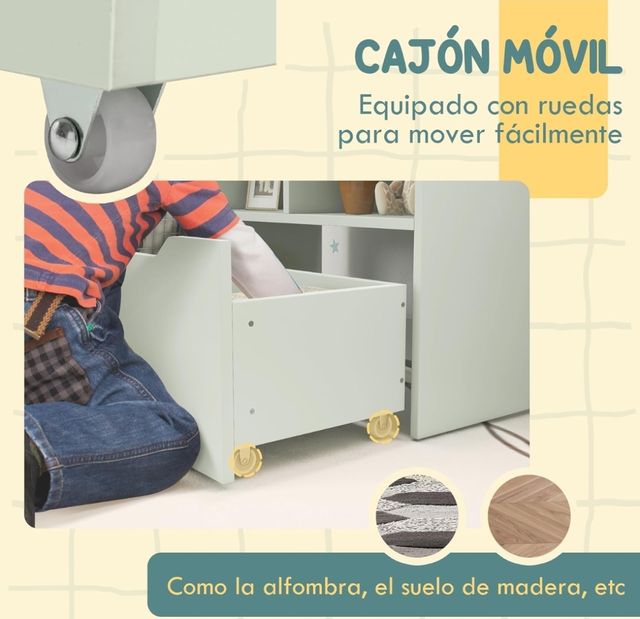 Estantería infantil Homcom madera blanca