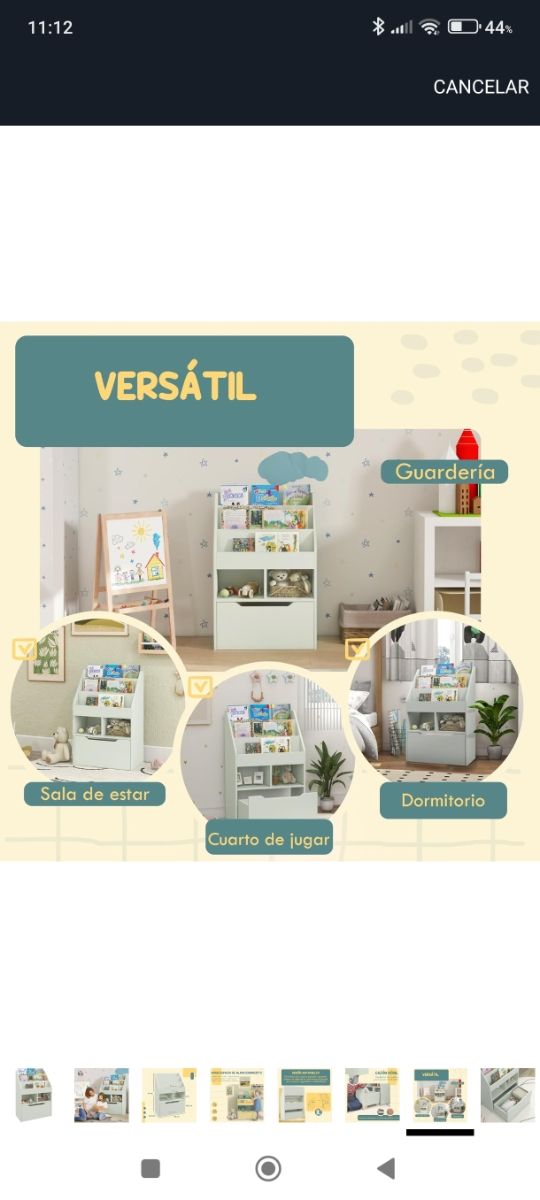 Estantería infantil Homcom madera blanca