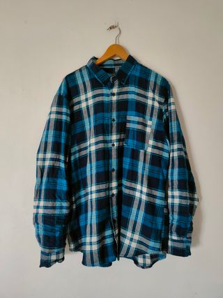 Camisa cuadros azul XL hombre