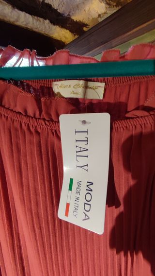 Vestido plisado ITALY MODA nuevo con etiqueta