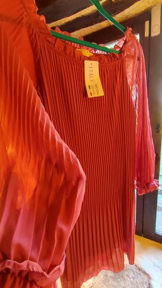 Vestido plisado ITALY MODA nuevo con etiqueta