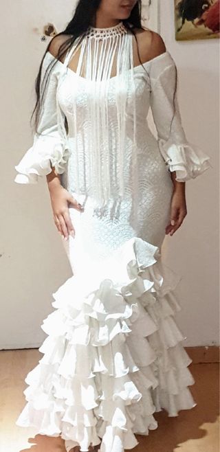 Vestido Flamenca Blanco 