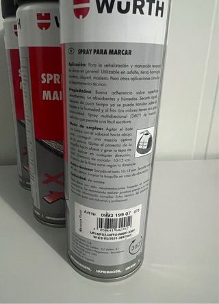 Pack 4 uds. Spray para marcar Wurth Naranja Fluor
