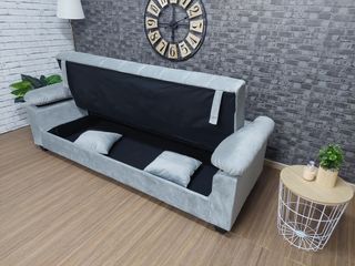Sofa cama con baul/ arcon nuevo terciopelo gris!!!