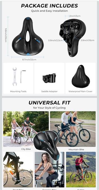 Sillín Bici Gel Gran Confort