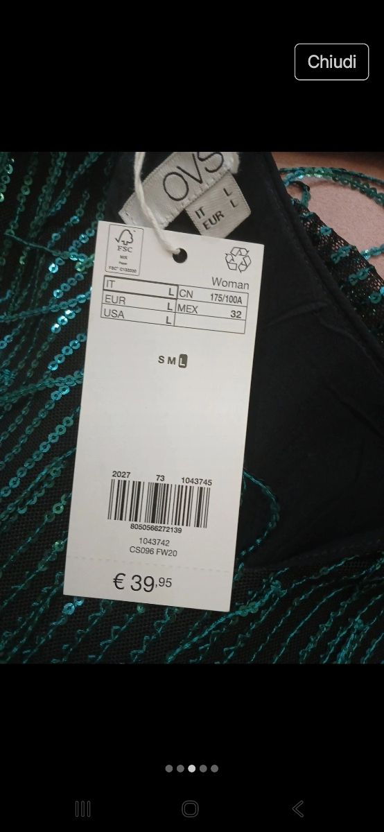 Vestito donna verde acqua con paillettes